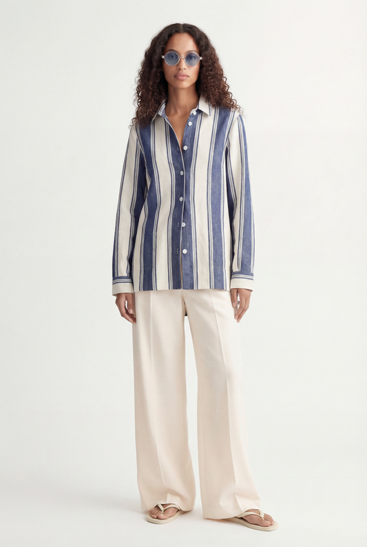 Cotton-Linen Blend 'Pocket Shirt'